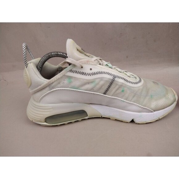 Nike Air Womens 2090 9.5 Triple White Paint Spatter Running Mesh Sneakers Shoes - Picture 6 of 13